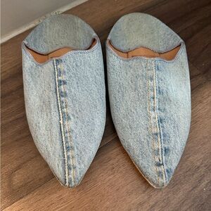 Brother Vellies Light Blue Denim Flats